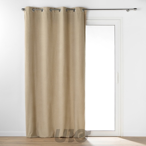 RIDEAU À OEILLETS 140x240 CM BOUCLETTE UNIE WOOLY BEIGE