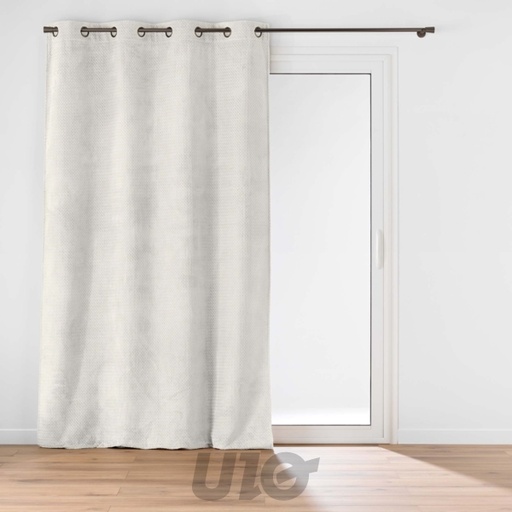 RIDEAU À OEILLETS 140x240 CM FLANELLE RELIEF UNIE FLANELA NATUREL