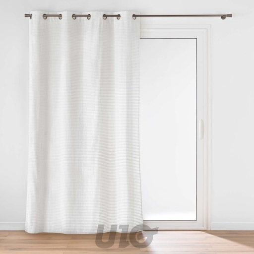 RIDEAU À OEILLETS 140 x 260 CM VELOURS RELIEF SWING BLANC