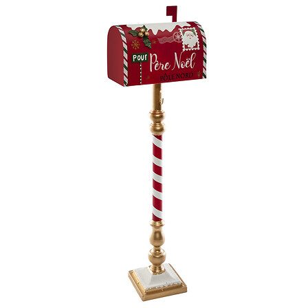 Féeric Boîte aux lettres Père Noël décorative Métal Rouge H.100cm