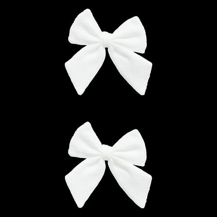 2 NOEUDS DE DÉCORATION EN LAINE BLANC -  13X18CM