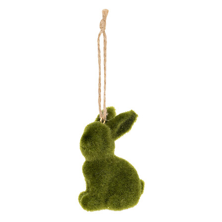SUJET DE NOËL EN RÉSINE - LAPIN EN  HERBE - H8CM - VERT