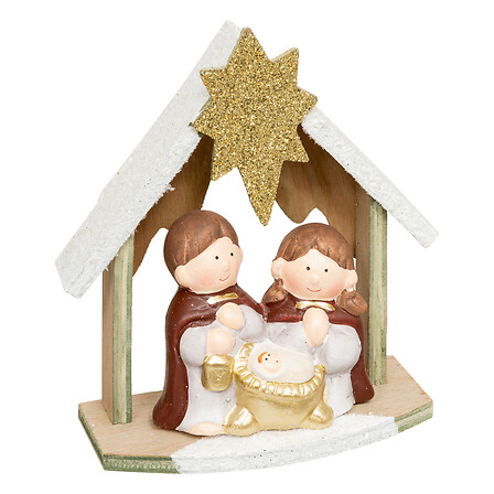 DÉCORATION NATIVITÉ - H15CM - EN MDF ET TERRACOTA