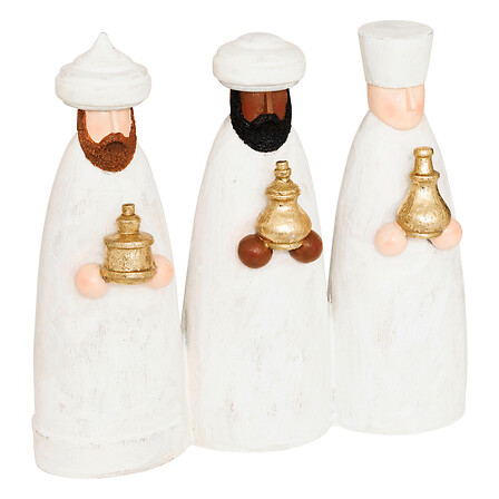 3 ROIS MAGES EN RÉSINE - H22,5CM