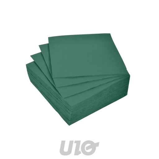SET DE 40 SERVIETTES COCKTAIL MICROGAUFRÉES VITAMINE - 2 PLIS - 25x25CM VERT SAPIN