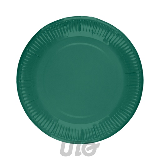 SET DE 20 ASSIETTES EN CARTON - D23CM VITAMINE - COULEUR VERT SAPIN