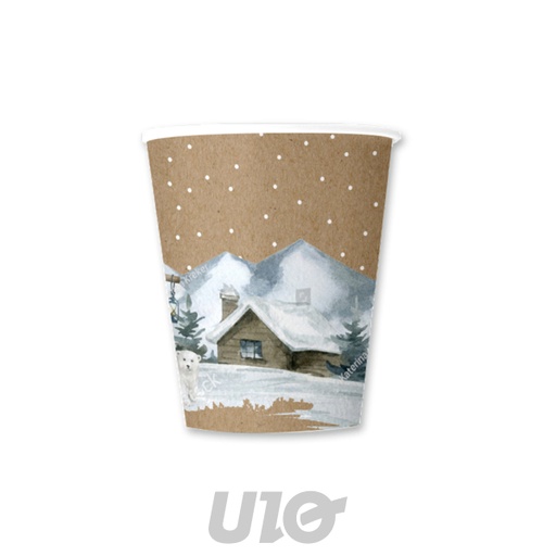 SET DE 6 GOBELETS EN CARTON - 25CL - MOTIF COTTAGE