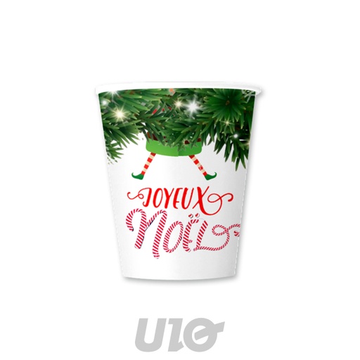 SET DE 6 GOBELETS EN CARTON - 25CL - MOTIF LUTIN FARCEUR