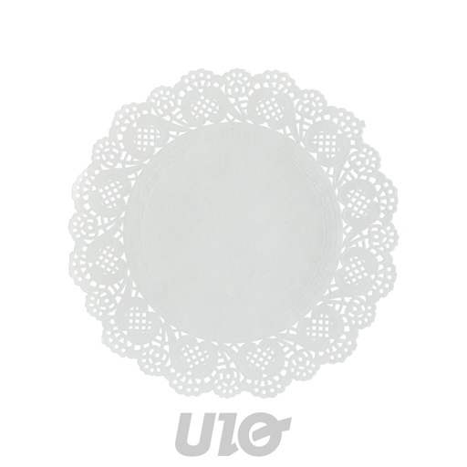 SET DE 12 DENTELLES EN PAPIER - ROND - D29CM - COULEUR BLANC