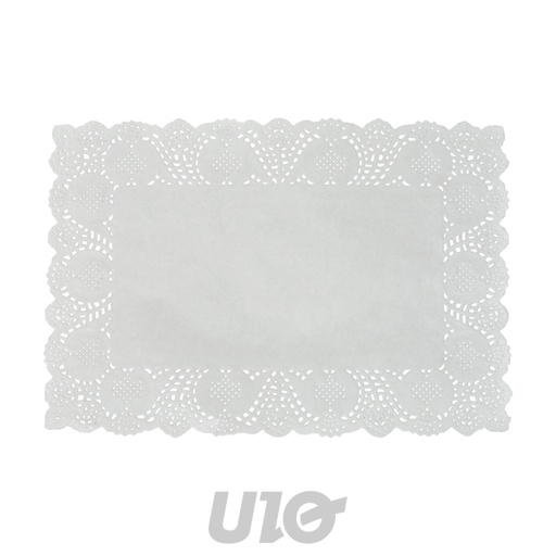 SET DE 12 DENTELLES EN PAPIER -RECTANGLE - 30x40CM - COULEUR BLANC