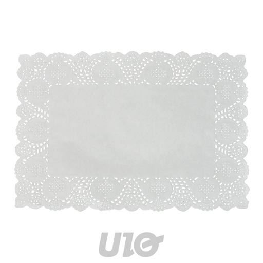 SET DE 12 DENTELLES EN PAPIER -RECTANGLE - 32x45CM - COULEUR BLANC