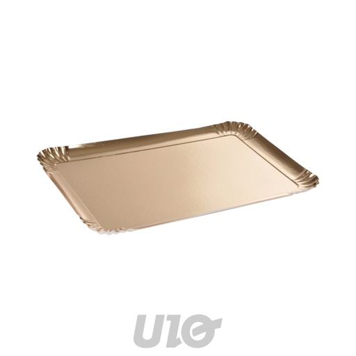 SET DE 3 PLATEAUX RECTANGLE - 29x39CM  - COULEUR OR