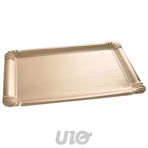 SET DE 3 PLATEAUX RECTANGLES - 34x45CM - COULEUR OR