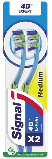 SIGNAL BROSSE À DENT - 4D EXPERT MEDIUM - 2 PIÈCES