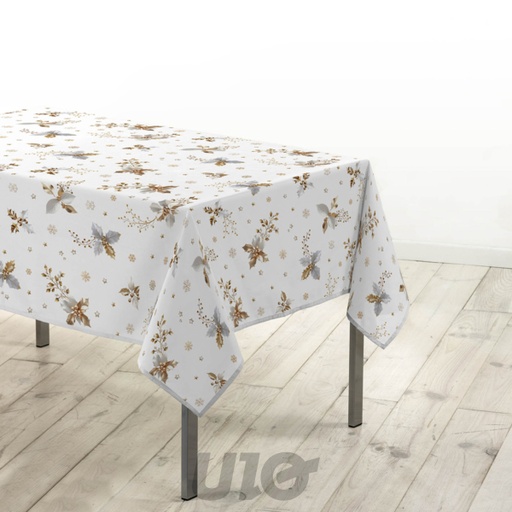 NAPPE RECTANGLE EN POLYESTER - 150x240CM -  IMPRIMÉE GUIDO BLANC