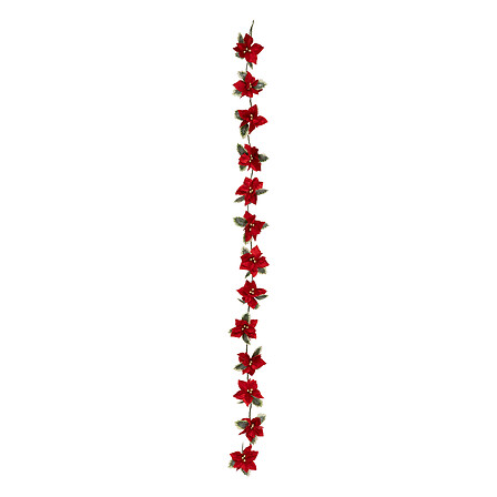 Guirlande de Noël en plastique - Poinsettia - 180cm