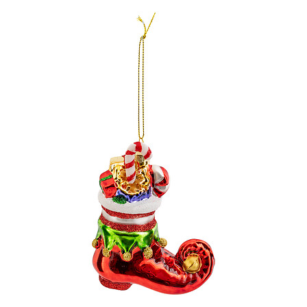 Sujet de Noël en Verre - Botte Cadeaux - H11cm