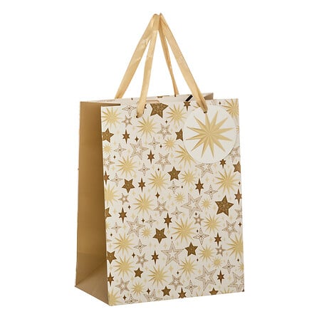 Sac Cadeau Imprimé de Noël - Petite Taille - Noël des Mages - L17,8xP9,8xH22,9cm