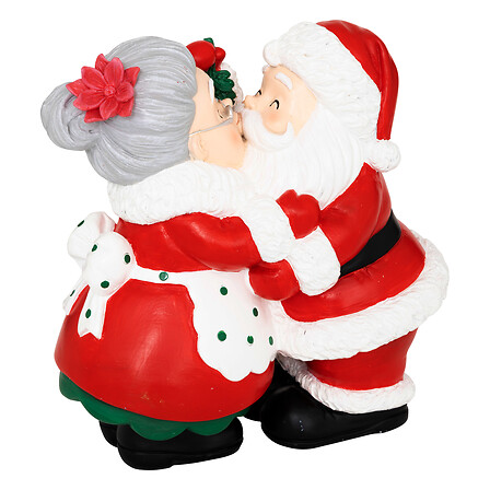 Père Noël et Mère Noël - Bisou - H20cm - En Résine