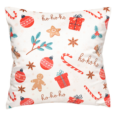 Coussin Décor Pain d'épice - 40x40cm - Blanc