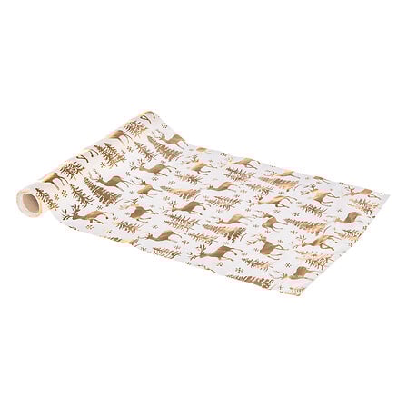 Chemin de Table - Forêt - Blanc et Or - 28x300cm