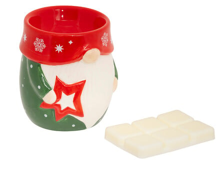 Brûleur pour cire parfumée en forme de Gnome Baie Rouge