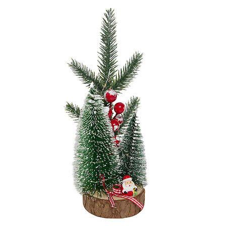 Décoration Intérieure Sapin Lumineux Père Noël - 10 LED - H22cm