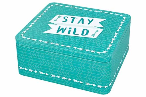 COLOUR KITCHEN GIFTBOX STAY WILD - 21x19xH9CM - TURQUOISE