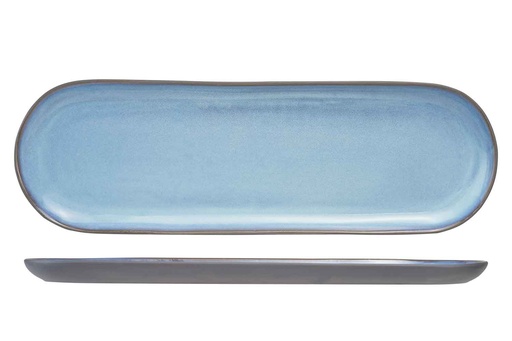 BAIKAL - ASSIETTE OVALE - BLEUE - 39,5X12,5CM