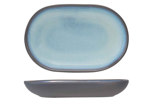BAIKAL - ASSIETTE POUR APÉRO OVALE - BLEUE - 12X7,8CM