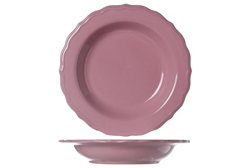 JULIET - ASSIETTE CREUSE ROSE BRILLANT - D23CM