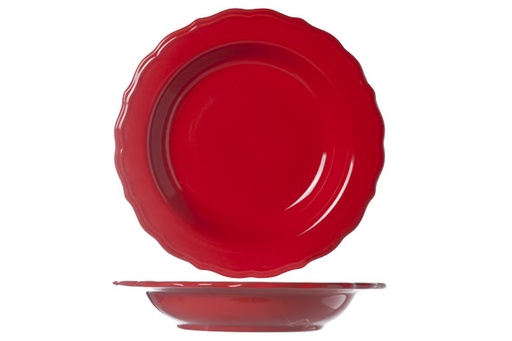 JULIET - ASSIETTE CREUSE ROUGE BRILLANT - D23CM