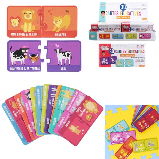 30 CARTES ÉDUCATIVES - J'APPRENDS LES ANIMAUX