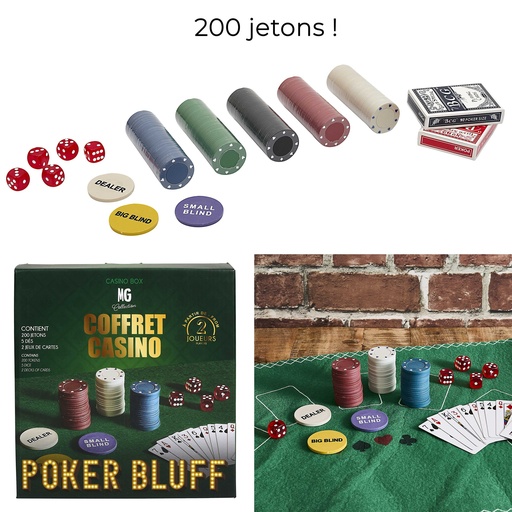 JEU DE CASINO - BOITE DE 200 JETONS