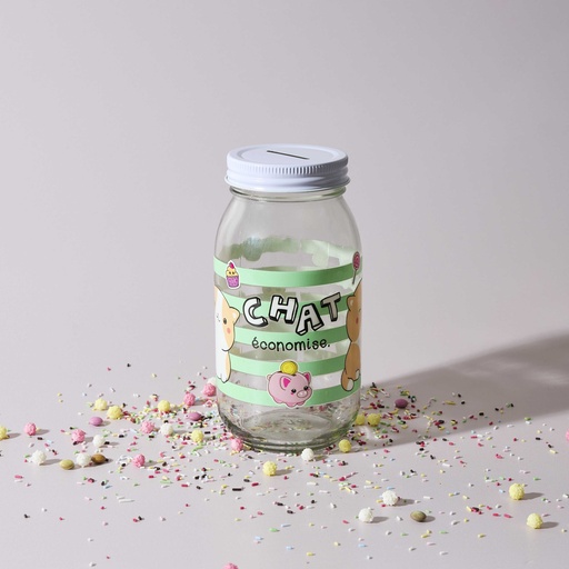 TIRELIRE EN VERRE - KAWAII