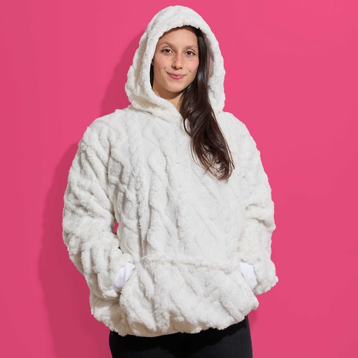 SWEAT À CAPUCHE HOODIE FLEMME DE OUF BLANC