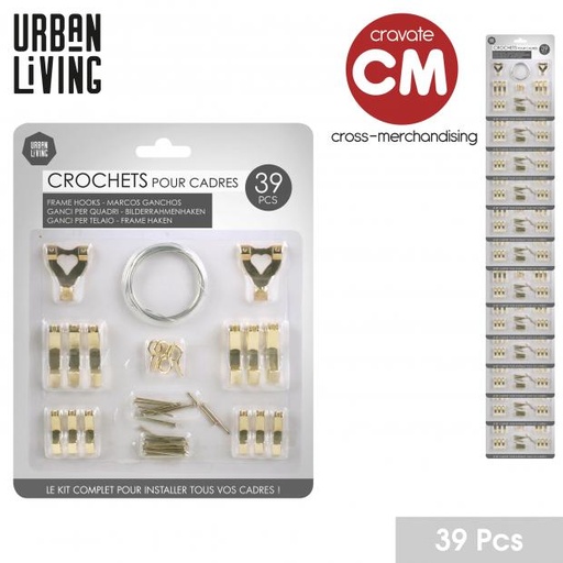 CROCHETS POUR CADRE - 39 PIÈCES