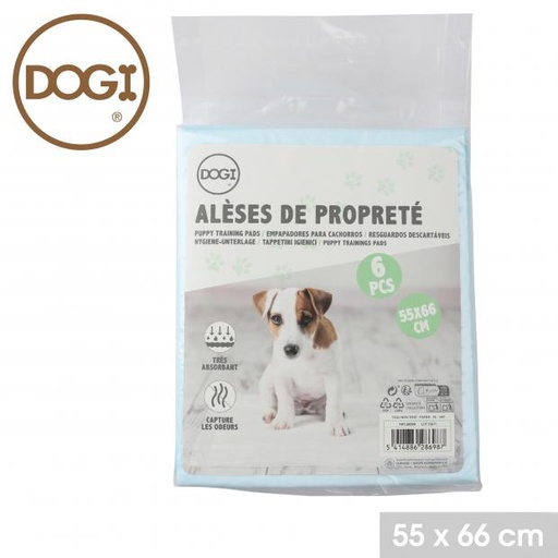 DOGI - ALÈSES D’ENTRAÎNEMENT PROPRETÉ POUR CHIEN - 6 PIÈCES - 55X66CM