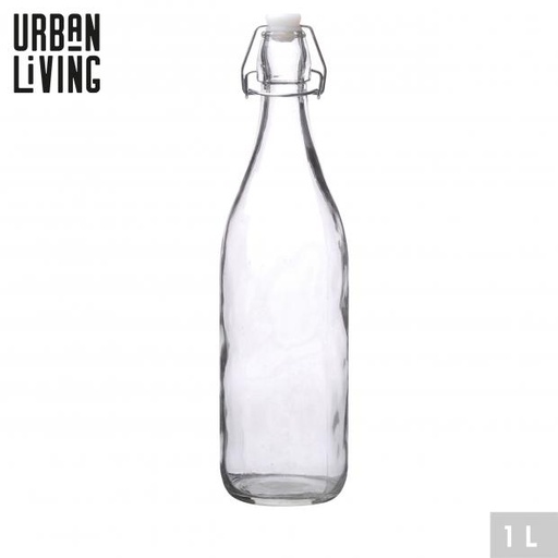 BOUTEILLE EN VERRE - 1 LITRE - TRANSPARENTE