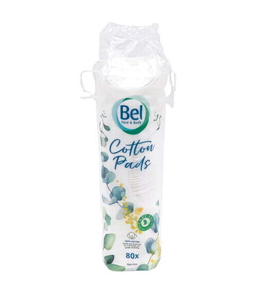 BEL - FACE & BODY DISQUES DÉMAQUILLANTS RONDS - COTON - 80 PIÈCES