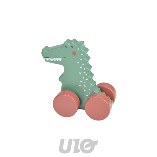 JOUET D’ÉVEIL EN BOIS AVEC ROULETTES 10*5*H10CM CROCODILE SAVANE