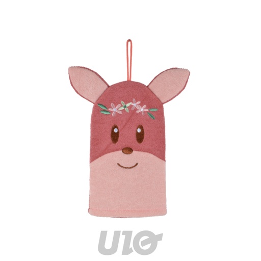 GANT DE TOILETTE MARIONNETTE 20.5*H21CM FAON FORÊT MAGIQUE