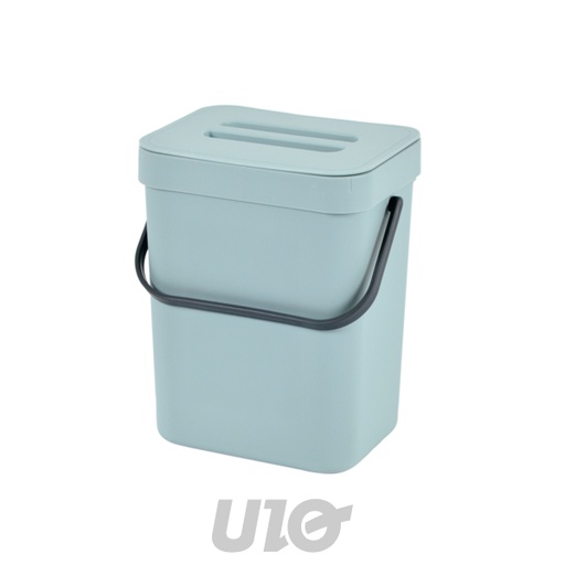 POUBELLE À COMPOSTE ACCROCHABLE ET  REPOSITIONNABLE EN PLASTIQUE 3L 16x12xH20CM BLEU GIVRE