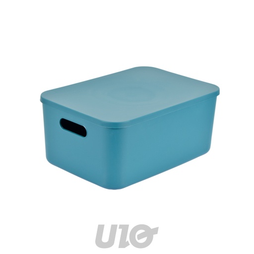 BOITE AVEC COUVERCLE PLASTIQUE 10,5L 35.5*25.5*H.16CM EMERAUDE