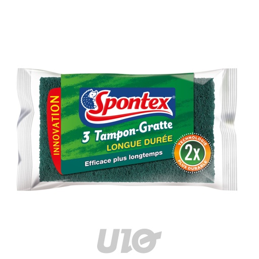 LOT DE 3 'TAMPON-GRATTE' LONGUE DURÉE SPONTEX