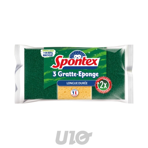LOT DE 3 GRATTE-ÉPONGES LONGUE DURÉE SPONTEX