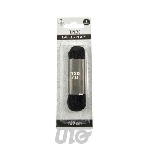 1 PAIRE DE LACETS PLATS 120CM NOIR