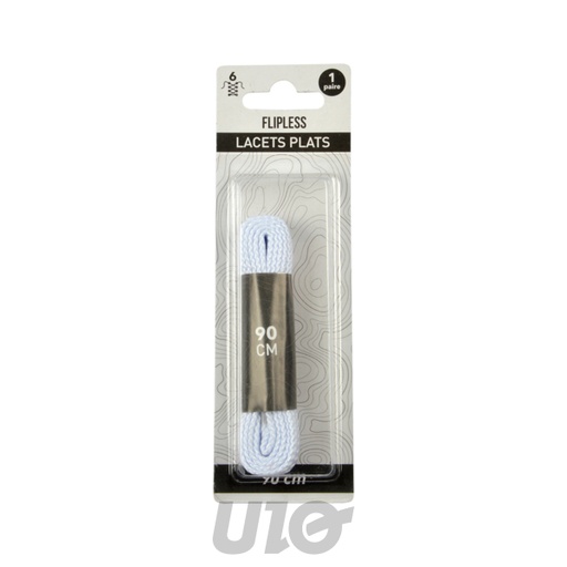 1 PAIRE DE LACETS PLATS 90CM BLANC