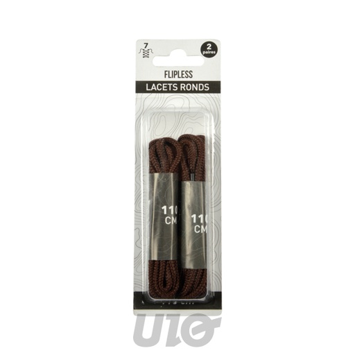 SET DE 2 PAIRES DE LACETS RONDS 110CM MARRON