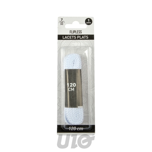 1 PAIRE DE LACETS PLATS 120CM BLANC